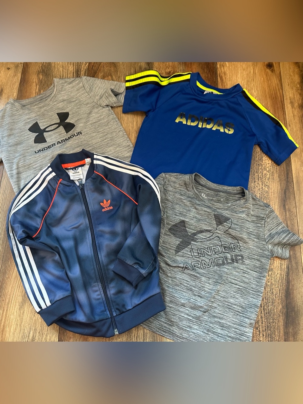 Lot of 4T Under Armour Adidas Shirts Top Activewear Boy Toddler Zip Up